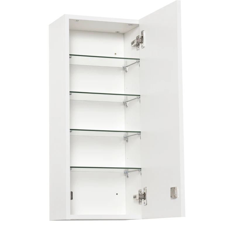 kleankin Wall Mount Medicine Cabinet, 5-tier Lockable Bathroom Cabinet with 2 Keys and Adjustable Shelves, White