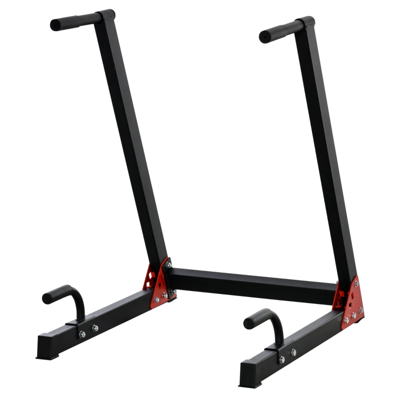 Soozier Dip Stand Station, Heavy Duty Upper Body Equipment, Tricep Dips, Pull-Ups, Push-Ups, L-Sits for Home, Gym, Office, Black