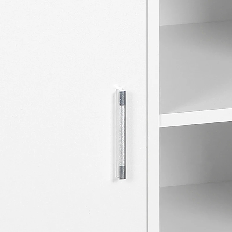 HOMCOM Printer Stand Multipurpose Moveable Filing Cabinet with Ample Inner Storage Space & 4 Easy-Rolling Wheels, White