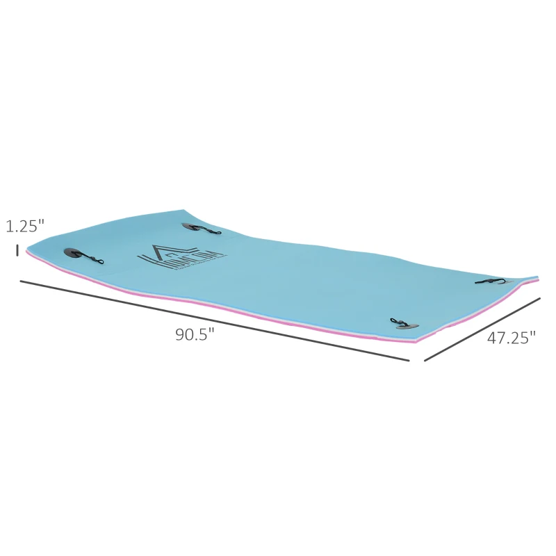 HOMCOM 7.5x4ft Floating Mat Floating Lily Pad Water Carpet Float Aqua Mat Water Recreation and Relaxing in Pool Beach Lake
