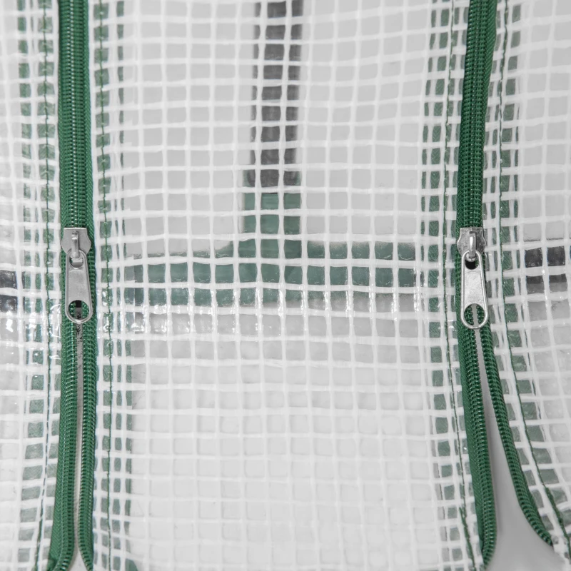 Outsunny Portable Mini Greenhouse, Outdoor Garden with Large Zipper Doors and Water/UV PE Cover, 6' x 3' x 3', White