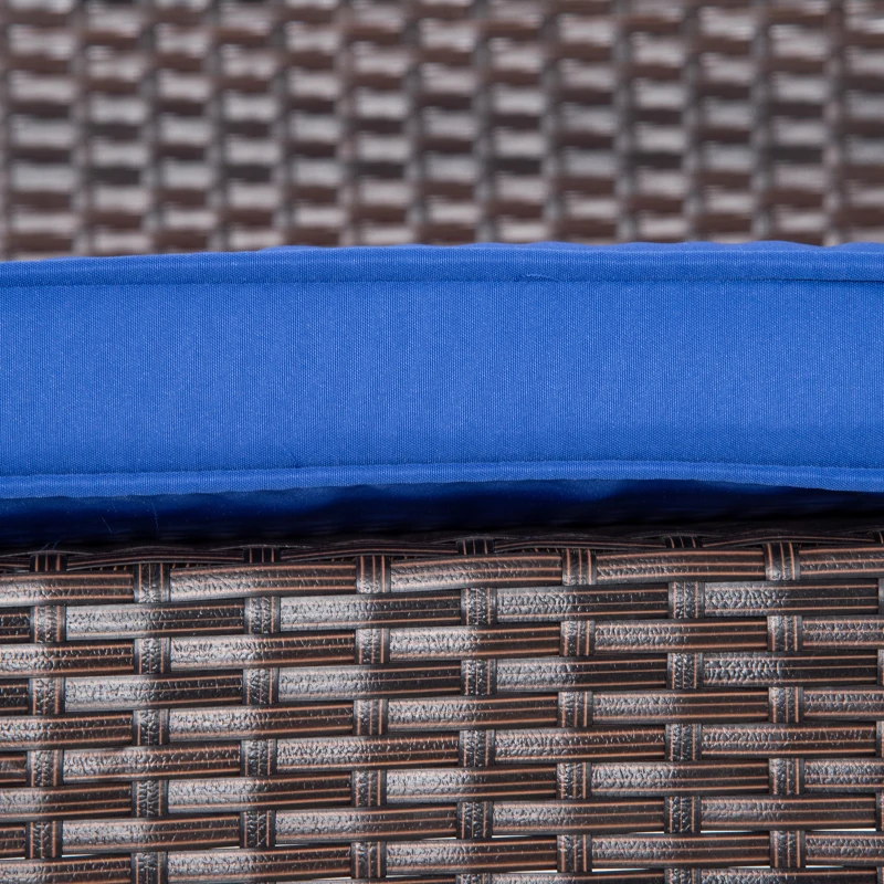 Outsunny 2 Person Wicker Hanging Swing Bench, Front Porch Swing Outdoor Chair with Cushions 550 lbs. Weight Capacity for Backyard, Garden, Blue