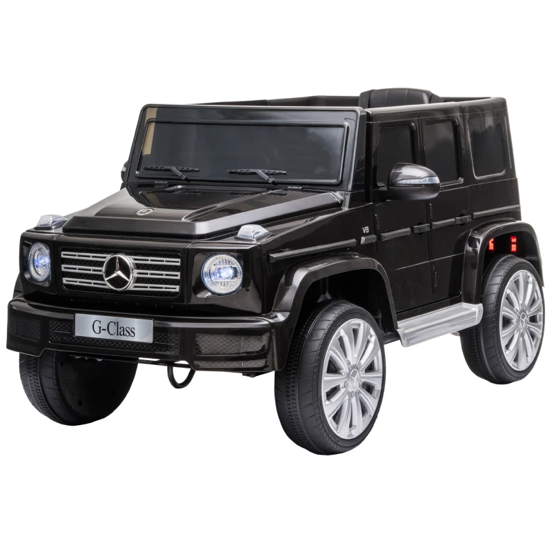 Aosom Mercedes Benz G500 Licensed 12V Kids Ride on Car with Remote Control, Music, Lights, MP3 for 37-96 months, Black