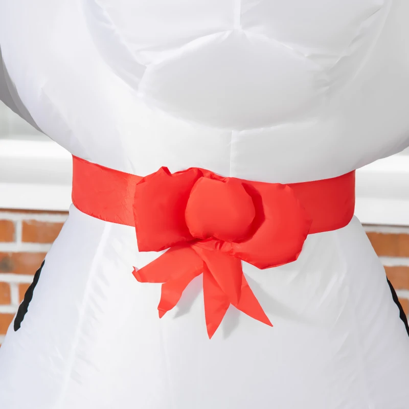 HOMCOM 6ft Christmas Inflatables Outdoor Decorations Puppy Dog Wearing a Santa Hat, Blow-Up Yard Christmas Decor with LED Lights Display