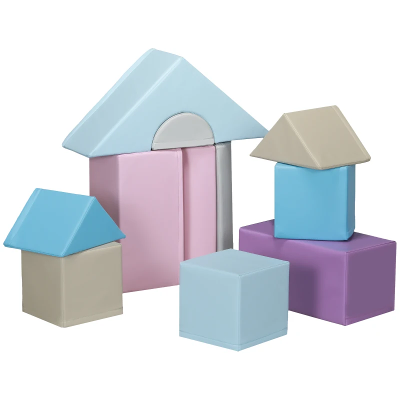 Soozier 11 Piece Soft Play Blocks Kids Climb and Crawl Gym Toy Foam Building Multicolour