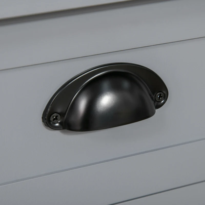 HOMCOM Sideboard Buffet Cabinet with Storage, Modern Coffee Bar Cabinet with 4 Drawers and Slatted Bottom Shelf, Console Table for Kitchen, Living Room, Dining Room, Hallway, Gray