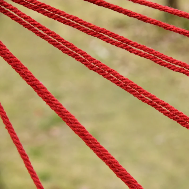 Outsunny Brazilian Style Hammock Extra Large Cotton Hanging Camping Bed with Carrying Bag, for Patio Backyard Poolside, Rainbow Stripe