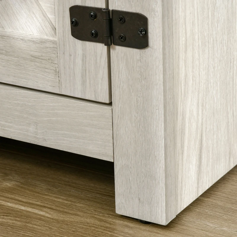 HOMCOM Electric Fireplace TV Stand for TV's up to 60" Flat Screen, Living Room Media Entertainment Console with Doors, Adjustable Storage Shelves, White