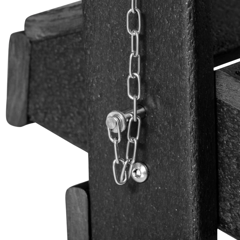 Outsunny Folding Adirondack Chair, HDPE Fire Pit Chair, Weather Resistant Outdoor Chair for Patio, Garden, Backyard, Lawn, Black