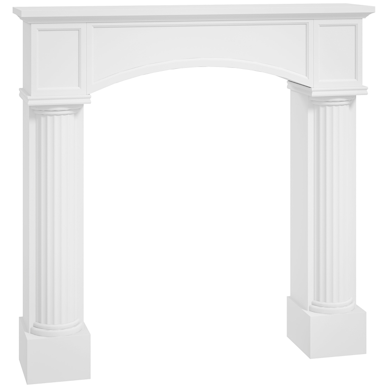 HOMCOM Modern Fireplace Mantel, Freestanding Fireplace Surround for Electric Fireplaces, 43.3" W x 39.8" H, White