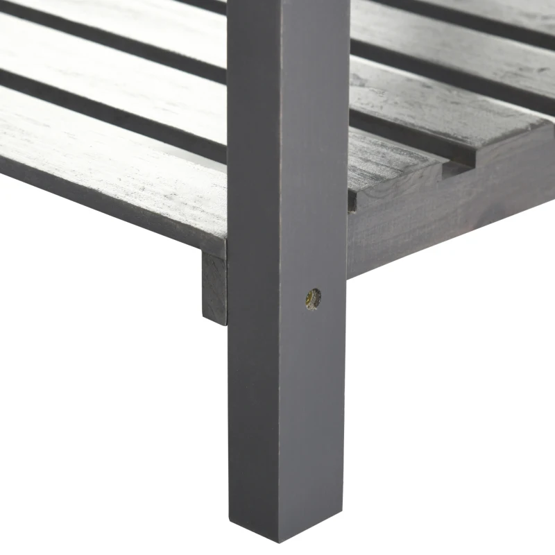 Outsunny Raised Garden Bed with Cold Frame Greenhouse, Grow Grids and Storage Shelf, Outdoor 2 Tiers Elevated Wood Planter Box for Herbs and Vegetables, Use for Patio, Backyard, Balcony