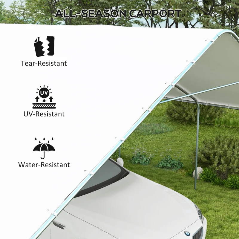 Outsunny 19' x 19.5' Carport, Portable Garage and Patio Canopy Tent, Anti-UV Cover for Car, Truck, Boat, Catering, Wedding