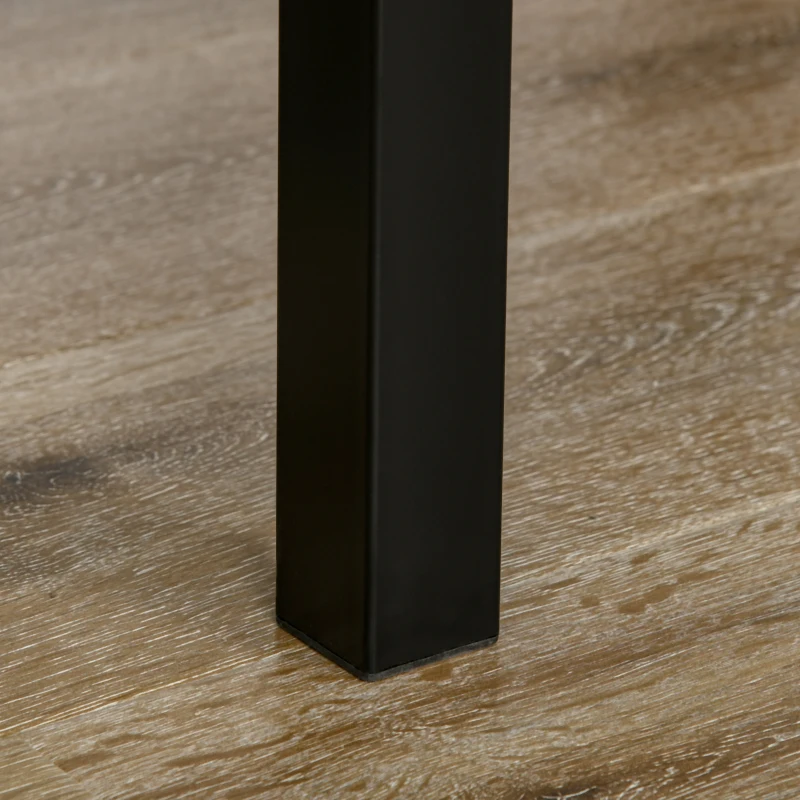 HOMCOM Industrial Dining Table Set of 3, Square Kitchen Table with 2 Chairs Steel Frame Footrest for Small Space, Grey