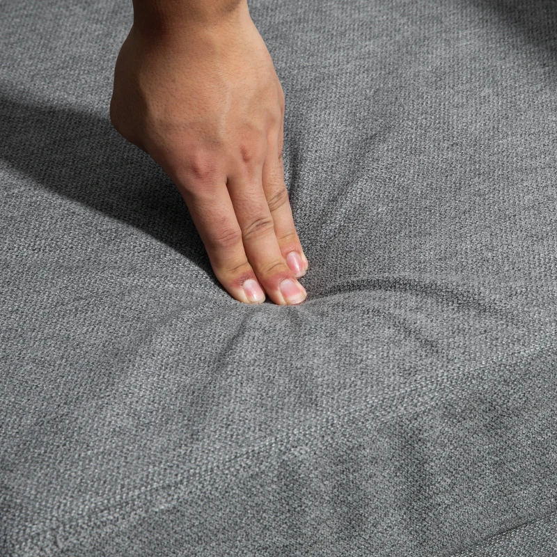 HOMCOM Vintage Armchair, Upholstered Accent Chair with Rolled Arms, Gourd-Shaped Rubber Wood Legs, Light Grey