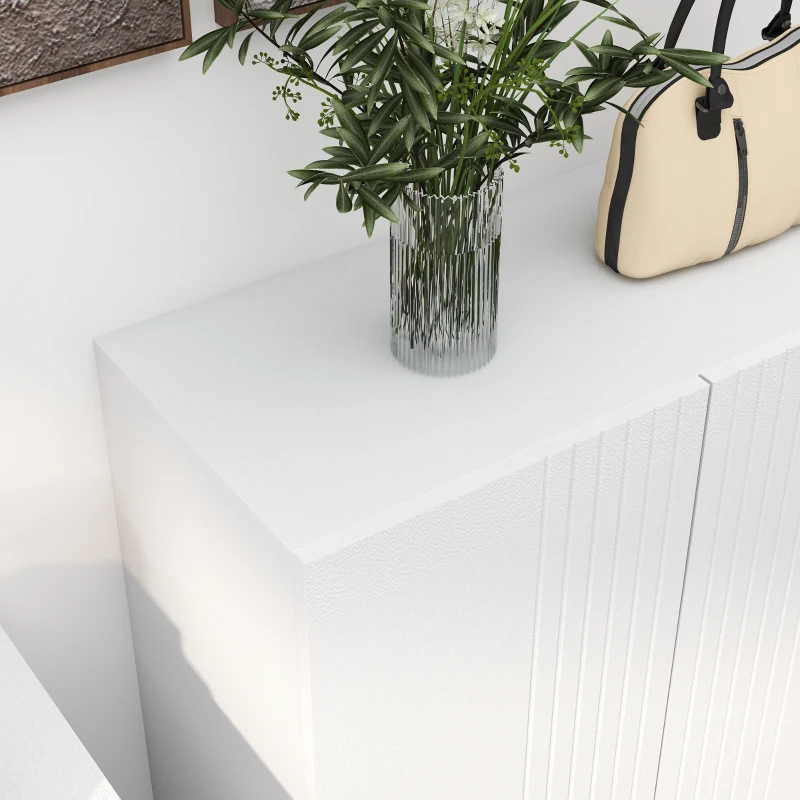 HOMCOM Shoe Storage Cabinet with Adjustable Shelves and Soft-Close Hinges, for 15-20 Pairs of Shoes, White