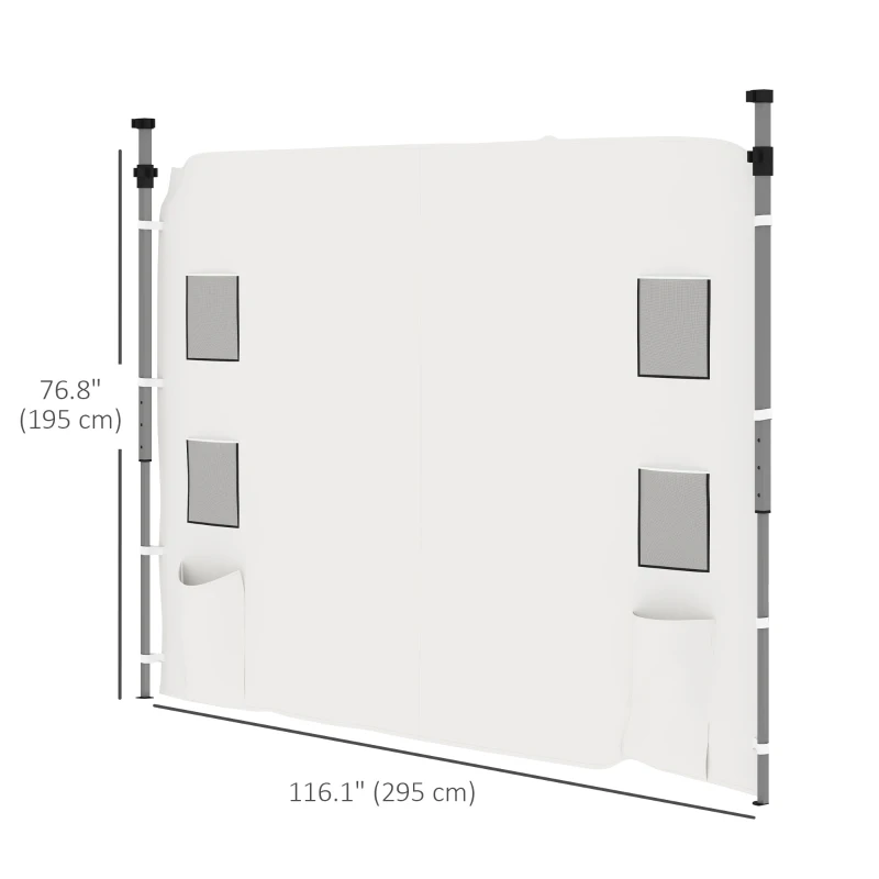 Outsunny Instant Canopy Sidewall with 4 Storage Bag for 10 x 10 ft Straight Leg Pop Up Canopies, 1 Pack Sidewall Only, White