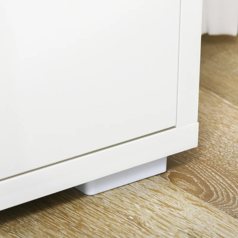 HOMCOM Sideboard Cabinet, Buffet Table with 3 Doors and Adjustable Shelves for Living Room, Entryway, White