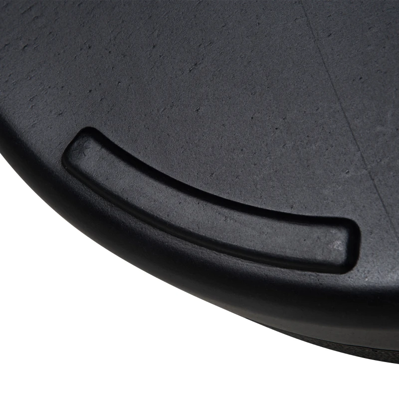 Outsunny Fillable Patio Umbrella Base Stand, Round Plastic Umbrella Holder for Outdoor, Patio, Garden, Deck and Beach, 46lb Capacity Water or 57lb Capacity Sand, Fit Dia 38mm Pole, Black