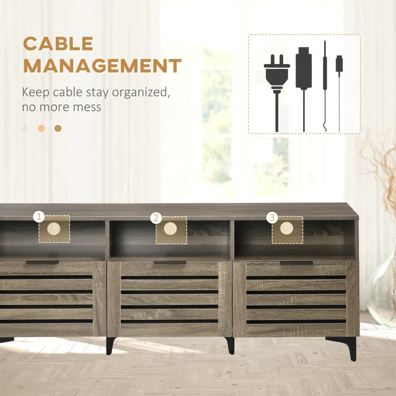 HOMCOM TV Stand for 65 Inch TV, Entertainment Center with Drawer, Doors, and Storage Shelves, TV Cabinet for Living Room, Bedroom, Gray