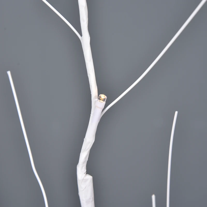 Outsunny 5FT Garden Birch Tree Light with 58 Warm LEDs and 8 Light Modes, DIY Artificial Tree Lamp for Outdoor and Indoor Birthday Wedding Party