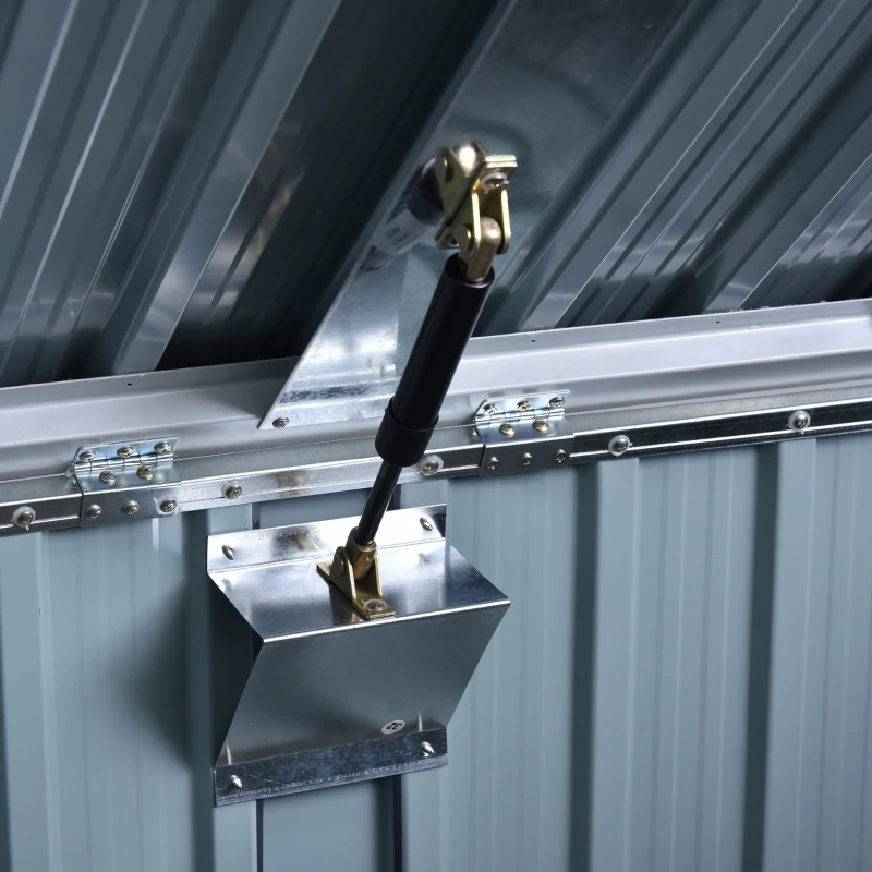 Outsunny 5ft x 3ft Outdoor Garbage Bin Storage Shed with Lockable Doors and Lid, Outside Storage Shed for Trash Can, Black