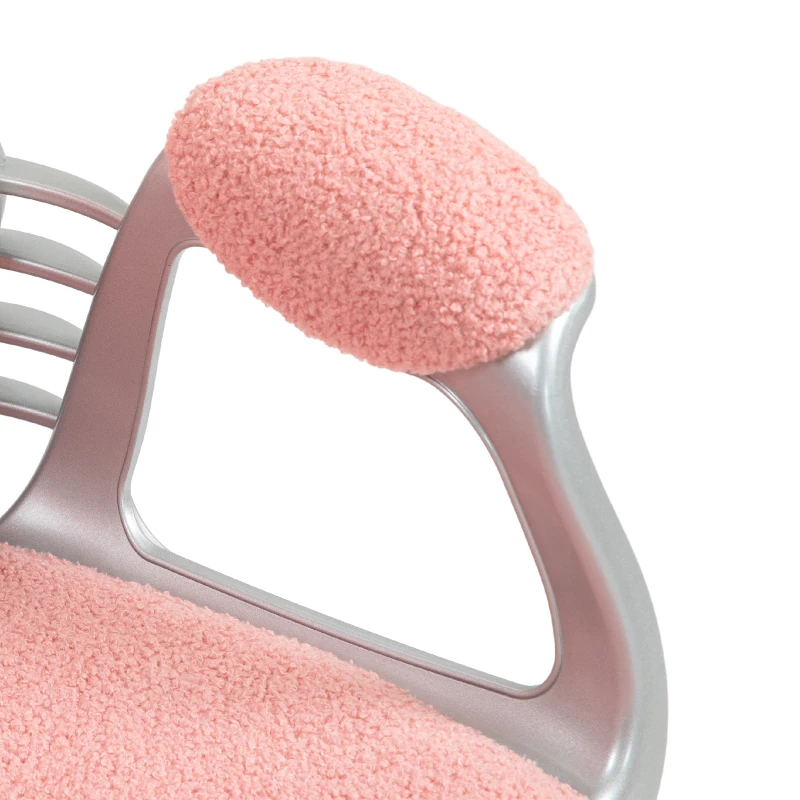 Vinsetto Button Tufted Desk Chair, Home Office Chair with Padded Armrests, Adjustable Height and Swivel Wheels, Pink