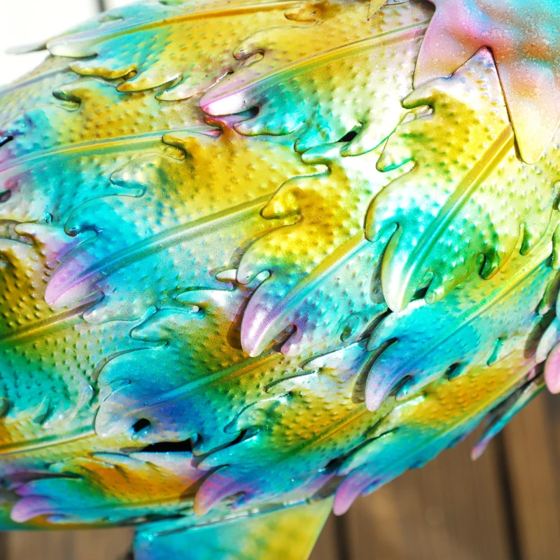 Outsunny Peacock Garden Statue, 32.7" Standing Lawn Ornament, Steel Garden Decor Bird Statue with Stakes for Lawn Patio Backyard Decoration, Mixed Colour