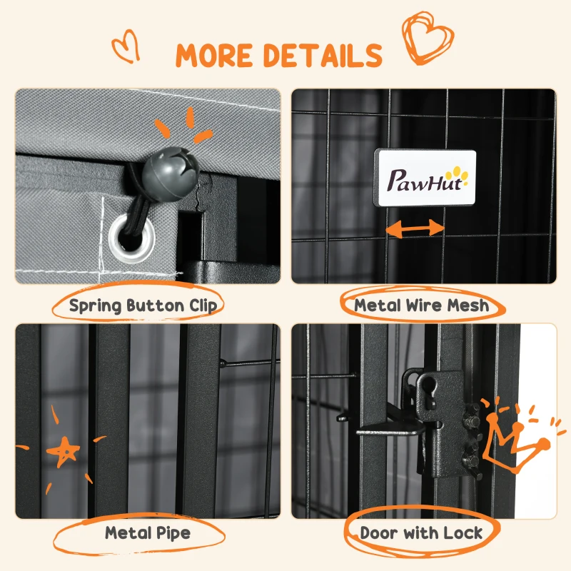 PawHut 4' x 4' x 6' Outdoor Dog Kennel with Waterproof Canopy, Removable Windproof Walls, Dog Run Exercise Pen for Small & Medium Dogs, Chickens, Ducks