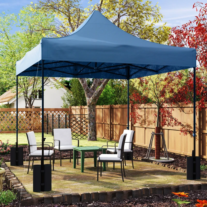 Outsunny 10' x 10' Replacement Canopy Top for Pop Up Canopy Tent with 4 Sand Bags, UPF50+ Protection, Navy Blue