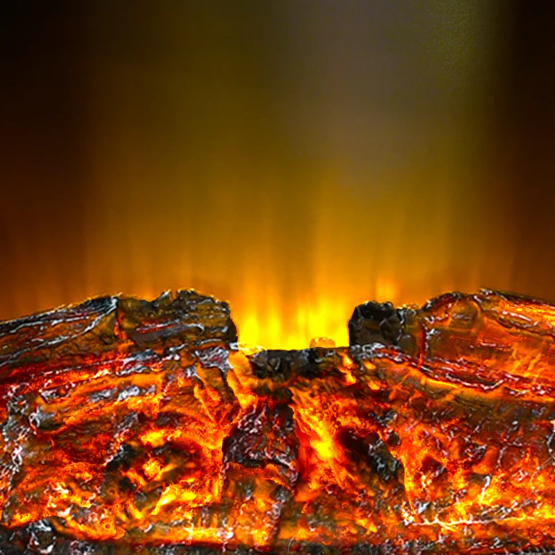 HOMCOM 22" Electric Fireplace Stove, Freestanding Electric Fire Place Heater with Realistic LED Flame, Adjustable Temperature, 1500W, White