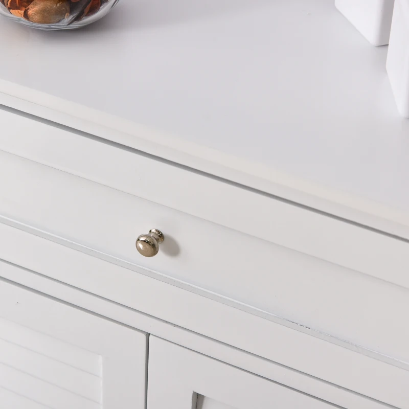 Kleankin  Bathroom Storage Cabinet Freestanding with Double Shutter Door and Drawer Toilet Vanity Cabinet  Narrow Organizer  White