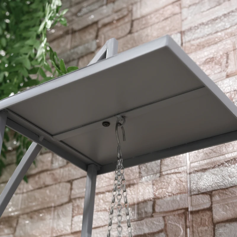 Outsunny 5 Tier Metal Plant Stand, Flower Pot Display Shelf with Hangers, Tall Plant Stand Indoor, Half Moon Shape, for Living Room Patio Garden Balcony Decor, Gray