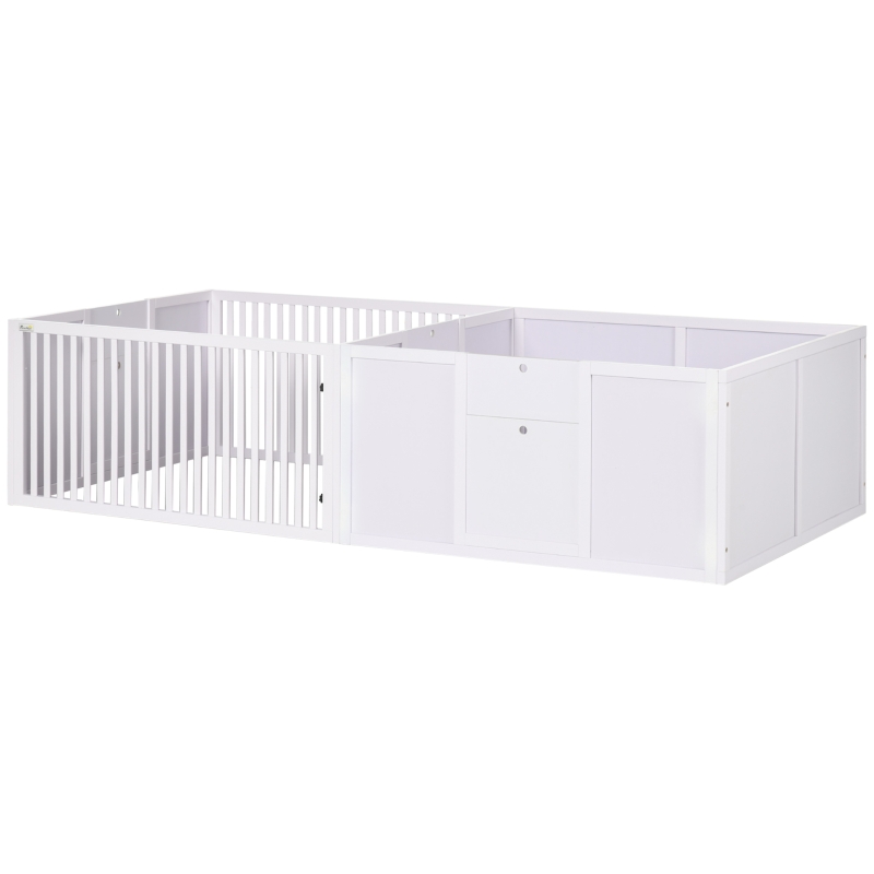 PawHut Whelping Box for Dogs Built for Mother's Comfort, Dog Whelping Pen with Removable Doors, Puppy Playpen for Indoors, Newborn Puppy Supplies & Essentials, 81" x 39" x 20", White