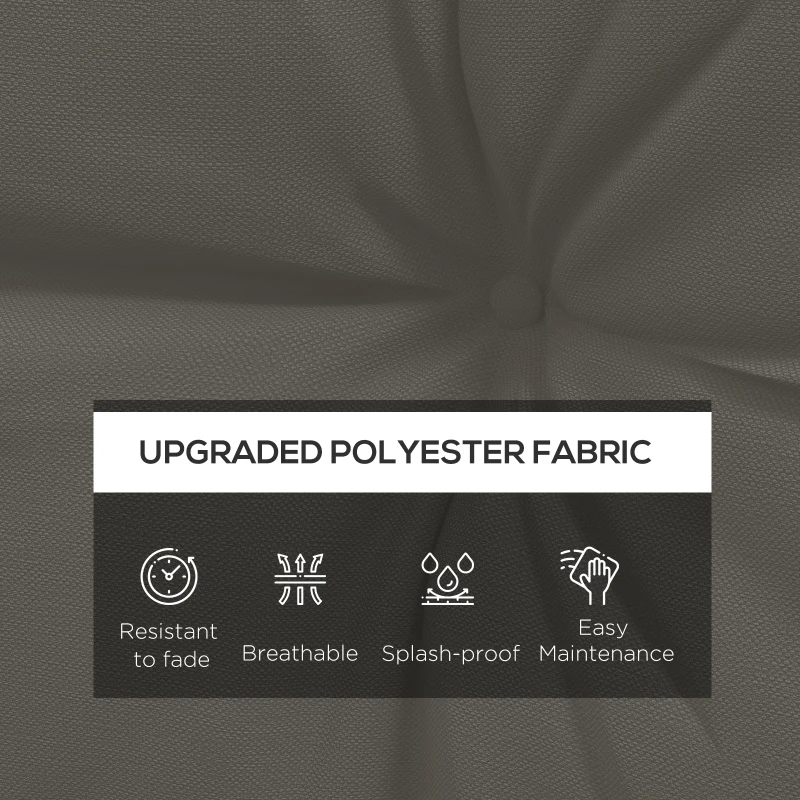 Outsunny 2-Piece Back and Seat Cushion Pillows Replacement, Button Tufted Patio Chair Cushions Set, Charcoal Grey