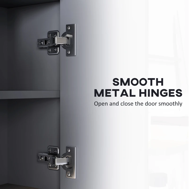 HOMCOM Wall Mounted Bathroom Medicine Cabinet with Mirror and Shelves, Grey
