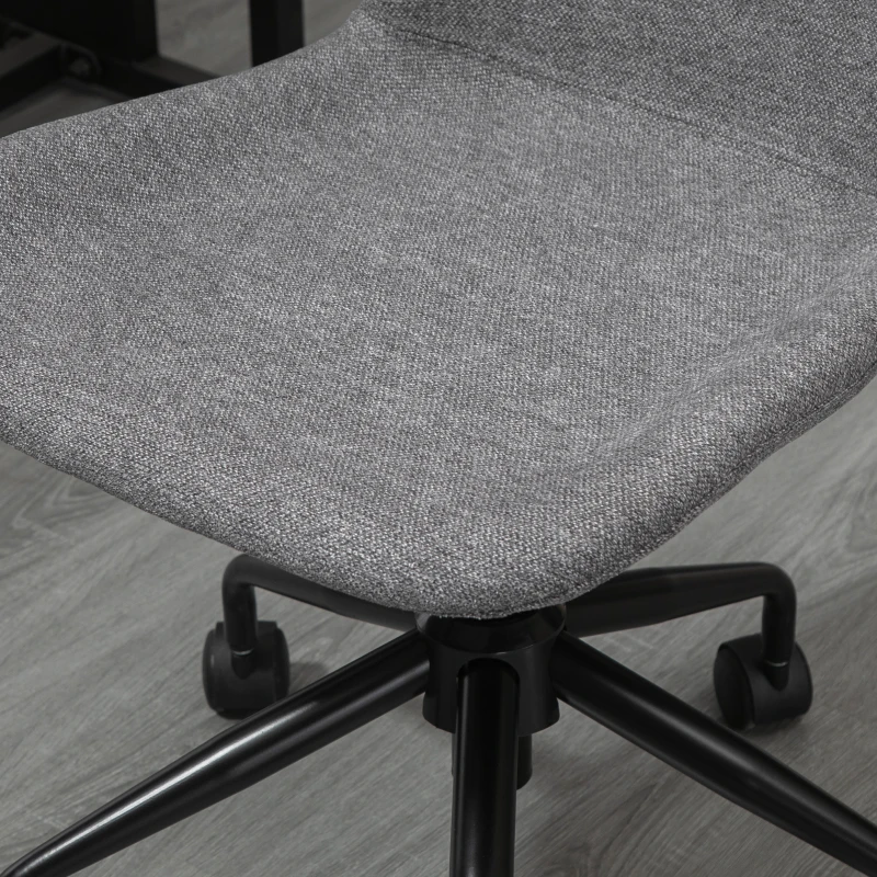 Vinsetto Home Office Chair, Swivel Task Chair with Adjustable Height and Armless Design for Small Space, Living Room, Bedroom, gray