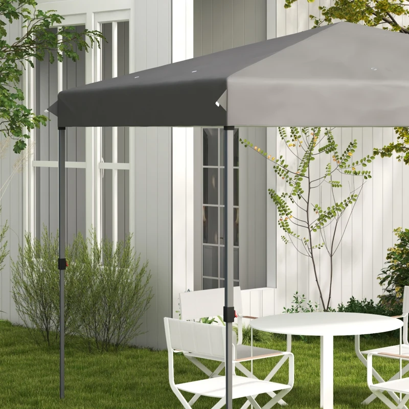 Outsunny 10x10FT Pop Up Canopy with 1-Button Push, Carry Bag, Stakes, Ropes, Sandbags, Height Adjustable Instant Sun Shelter