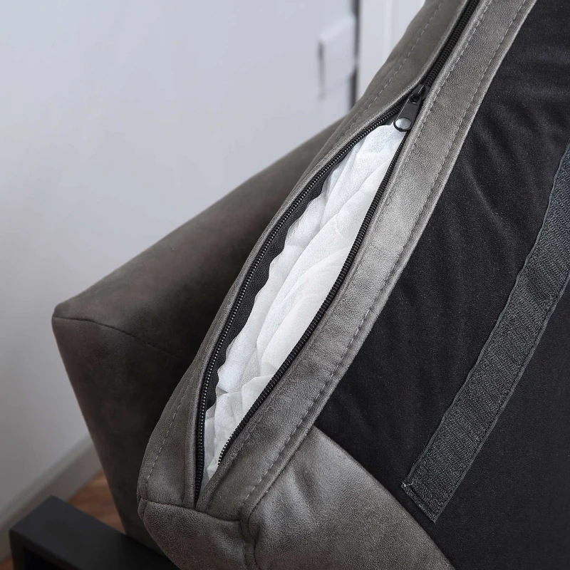 HOMCOM Industrial Accent Chairs with Cushioned Seat and Back, Gray