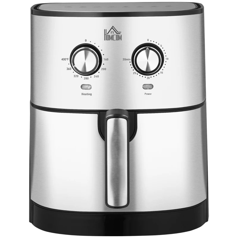 HOMCOM Air Fryer, 1700W 6.9 Quart Air Fryer Oven with 360° Air Circulation, Adjustable Temperature, Timer and Nonstick Basket for Oil Less or Low Fat Cooking