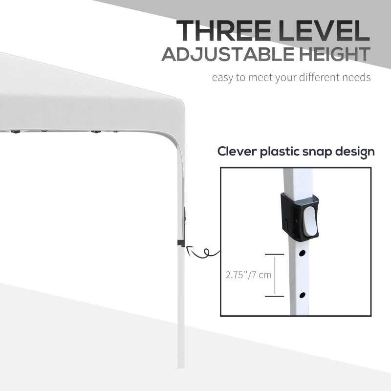 Outsunny 10' x 10' Pop Up Canopy Tent with Sand Bags, UPF 50+ Instant Sun Shelter, Tents for Parties, Height Adjustable, with Wheeled Carry Bag, for Outdoor, Garden, Patio, White