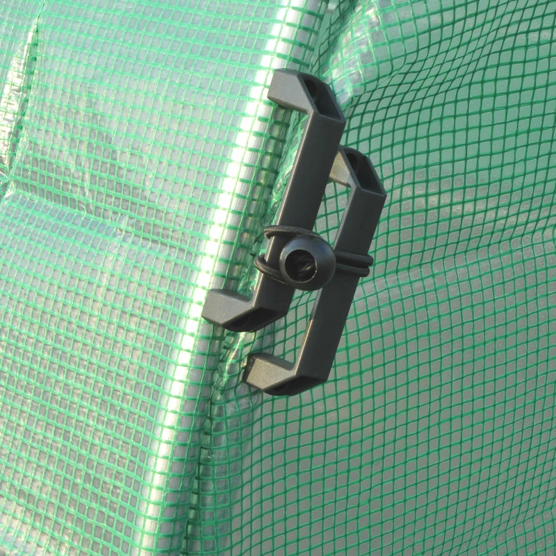 Outsunny 20' x 10' x 7' Tunnel Greenhouse Outdoor Walk-In Hot House with 2 Hinged Doors, Reinforced Steel Frame, PE Cover, Green