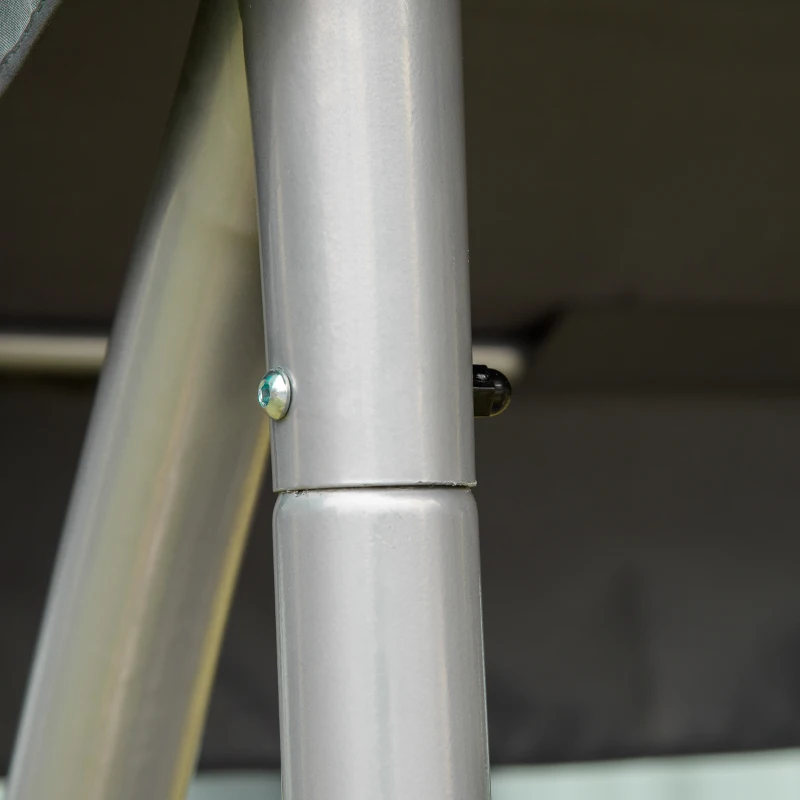 Outsunny 3-Seat Outdoor Porch Swing Chair, Patio Swing Glider with Adjustable Canopy, Breathable Seat, and Steel Frame for Garden, Poolside, Backyard, Gray