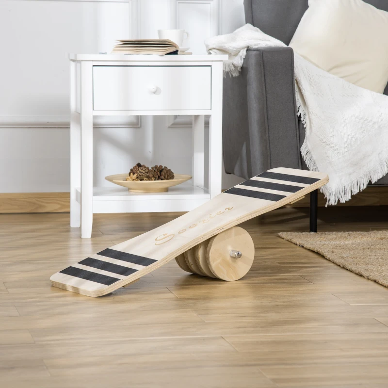 Soozier 32" Balance Board Trainer, Lightweight Wooden Wobble Board, Non-Slip Roller Board for Balance Training and Build Core Stability, Office / Home Use