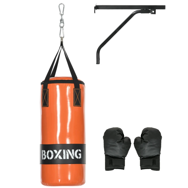 Soozier Hanging Punching Bag, Heavy Bag with Punch Gloves and Wall Mount Hanger for MMA and Muay Thai Workouts