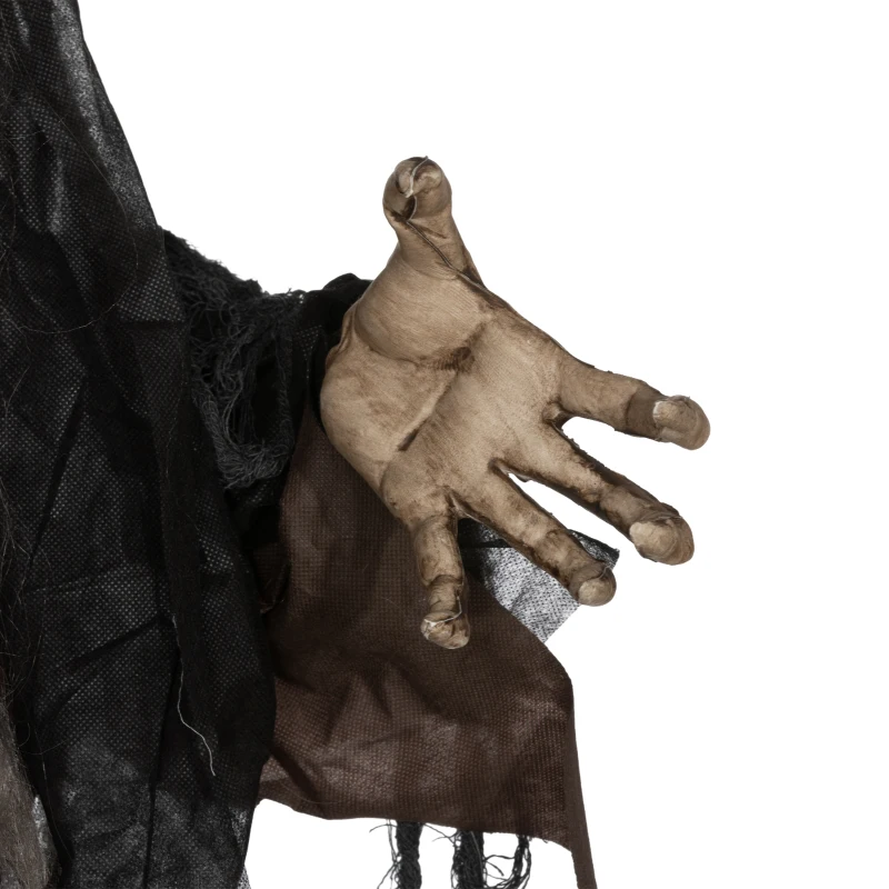 HOMCOM 6' Life Size Decoration Animatronic Green Big-mouth Monster Outdoor Halloween, Sound and Motion Activated