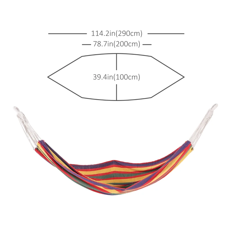 Outsunny 79"x40" Outdoor Hammock Bed Swing Chair, Patio Lounge Garden Camping Hiking Travel Hammock Only for Backyard, Garden