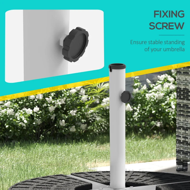 Outsunny Outdoor Universal Cross Brace Stand for Small Offset Umbrella or Large Market Umbrella, White