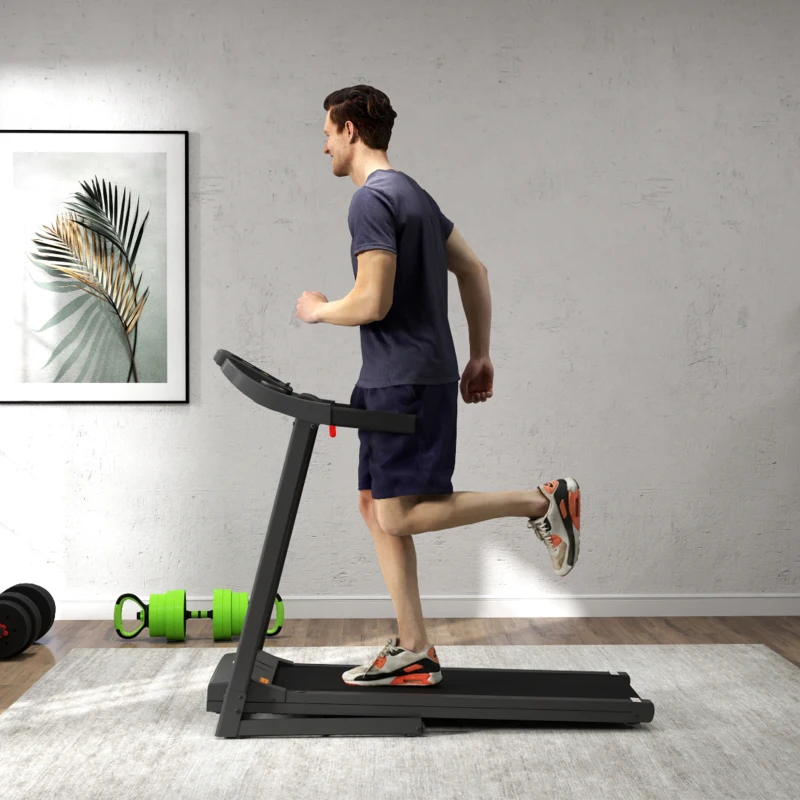 Soozier Folding Treadmill 1.5HP 7.45 MPH Max Speed Electric Motorised Running Jogging Walking Machine w/ 12 Preset Programs and LED Display for Home Gym Indoor Fitness Black
