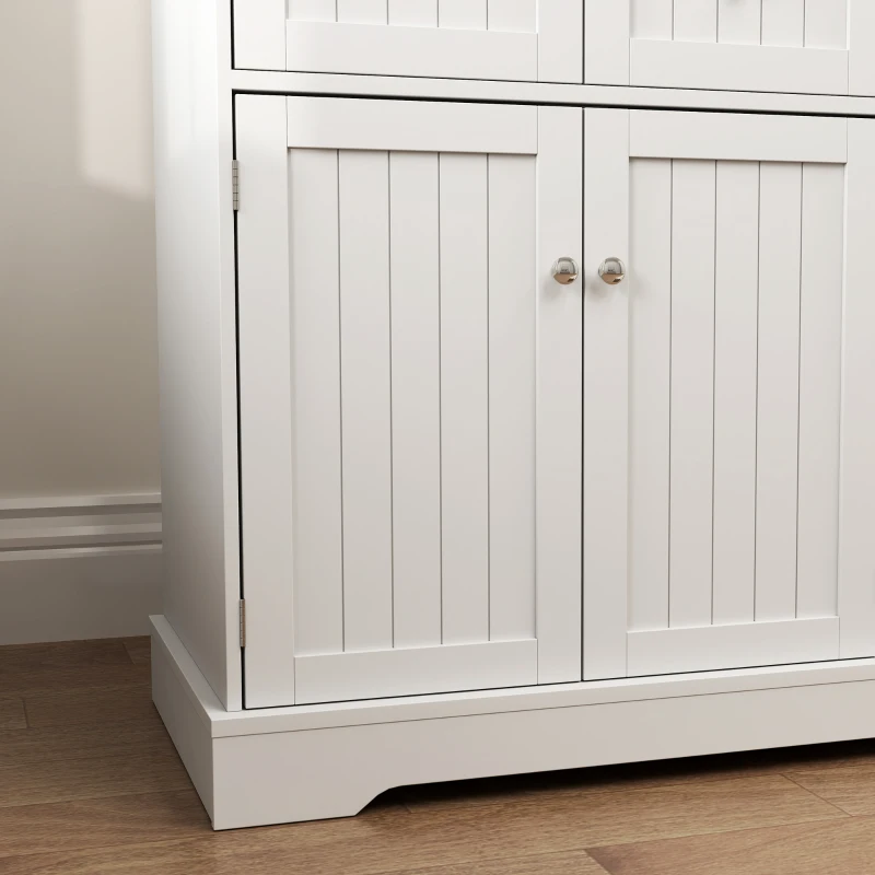 PawHut Cat Litter Box Enclosure with Drawers, Storage, Anti-tip Kit, 39" x 18" x 31.5", White