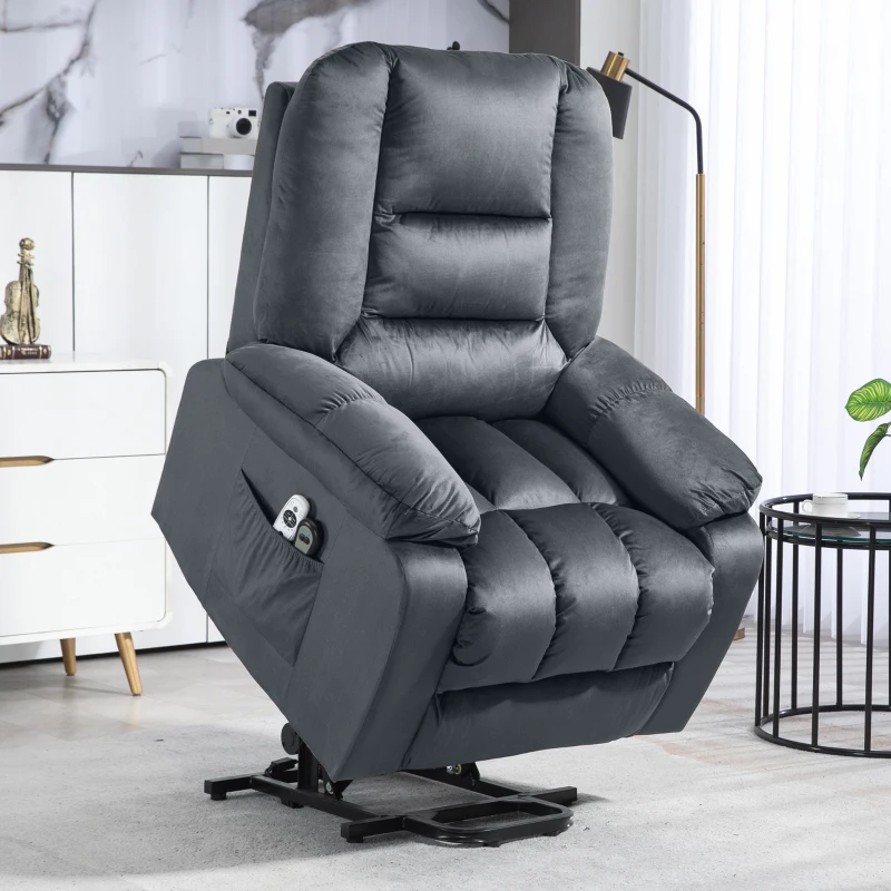 HOMCOM Vibration Massage Lift Recliner Chair with Heat, Gray